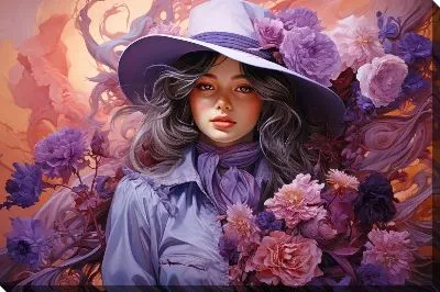 Девушка с лавандой №1