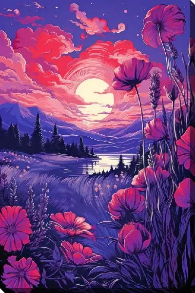 Картина маслом Лавандовый пейзаж