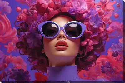 Картина маслом Девушка в лавандовых очках №4