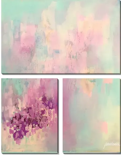 Модульная картина Лавандовая абстракция