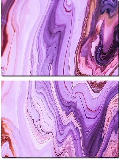 Модульная картина Лавандовый флюид арт