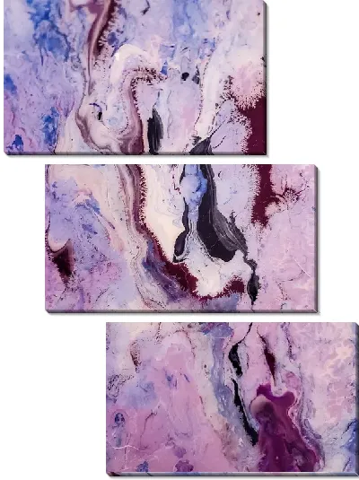 Модульная картина Лавандовый флюид арт №3