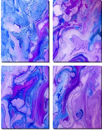 Модульная картина Лавандовый флюид арт №4