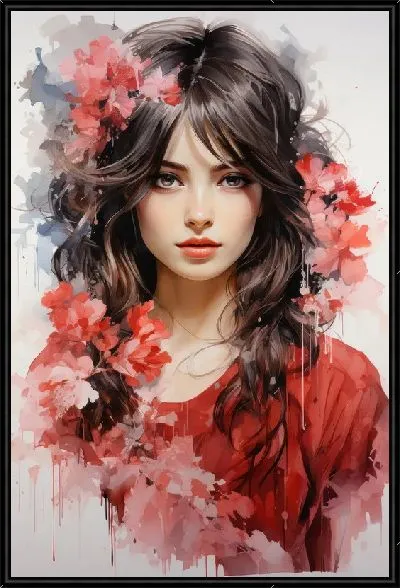 Картина Девушка и сакура №23