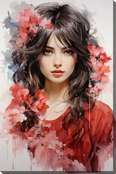 Постер Девушка и сакура №23