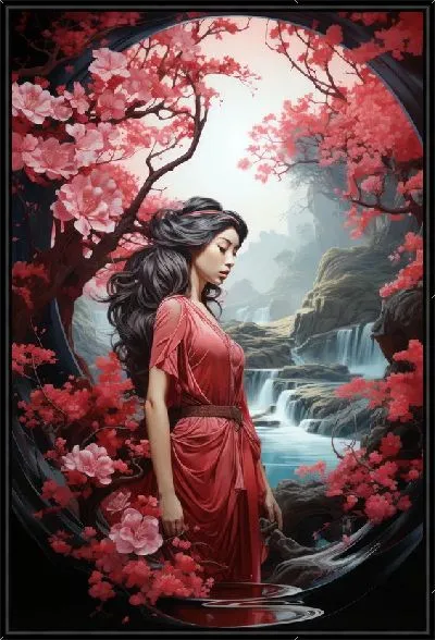 Картина Девушка и сакура №26