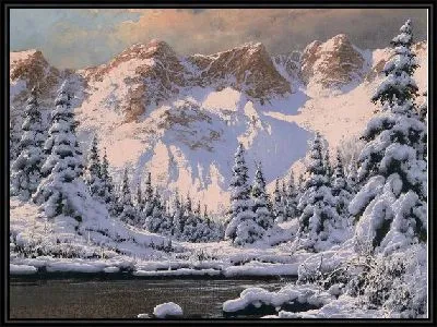 Зимний пейзаж на закате (Winter Landscape at Sunset)