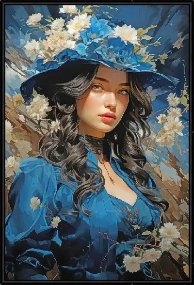 Картина Девушка в синем платье №2