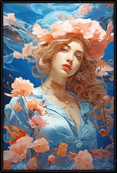 Картина Девушка с цветами №21