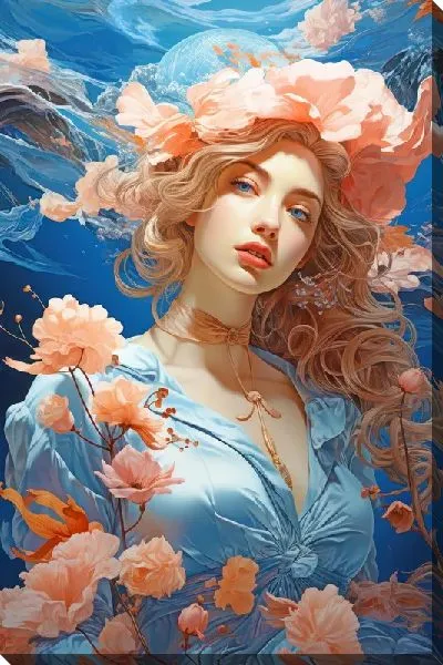 Постер Девушка с цветами №21