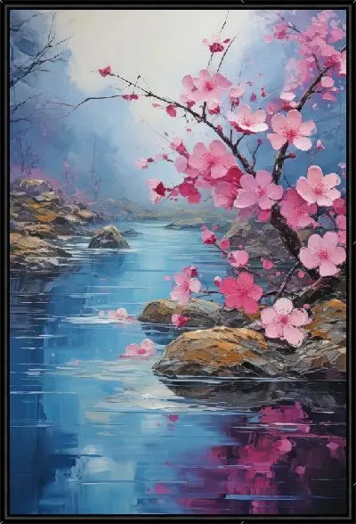 Картина Сакура у реки