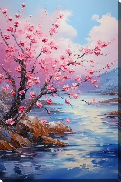 Постер Сакура в стиле мастихин