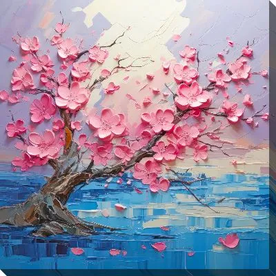 Постер Сакура в стиле мастихин №3