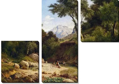 Картина Молодые рыбаки (Young Anglers by the Stream)