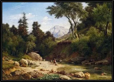Картина Молодые рыбаки (Young Anglers by the Stream)