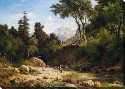 Молодые рыбаки (Young Anglers by the Stream)