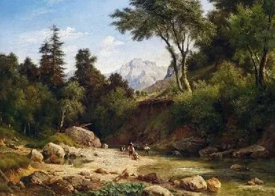 Картина Молодые рыбаки (Young Anglers by the Stream)