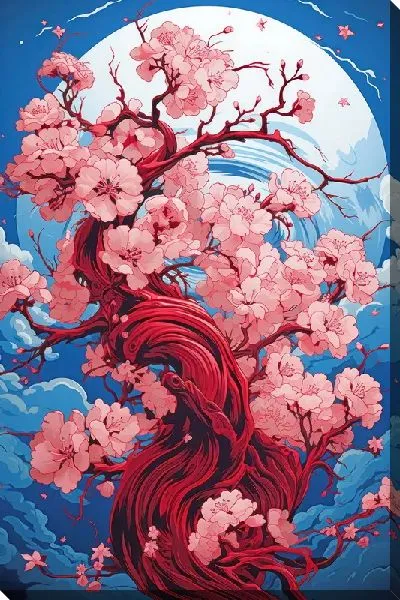 Картина маслом Гибкая сакура