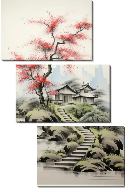 Модульная картина Японская сакура №1