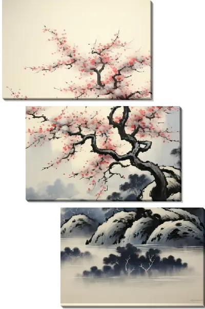 Модульная картина Японская сакура №2