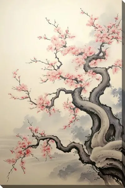 Картина маслом Японская сакура №3