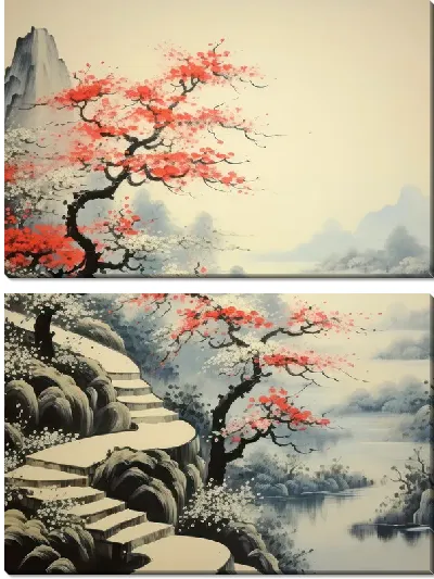 Модульная картина Японская сакура №5
