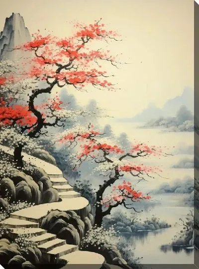 Картина маслом Японская сакура №5