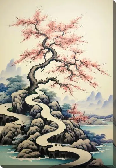 Картина маслом Японская сакура №6