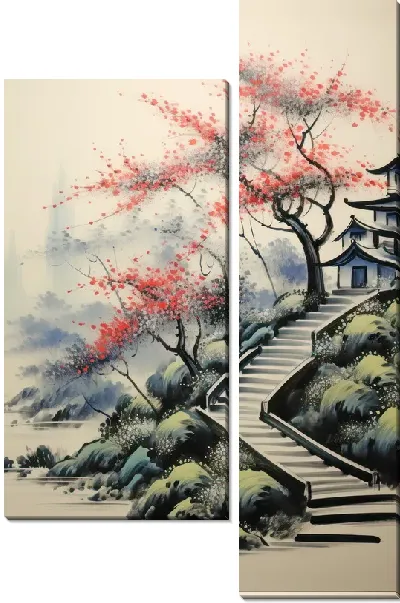 Модульная картина Японская сакура №7