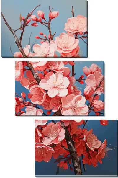 Модульная картина Цветущая сакура №16