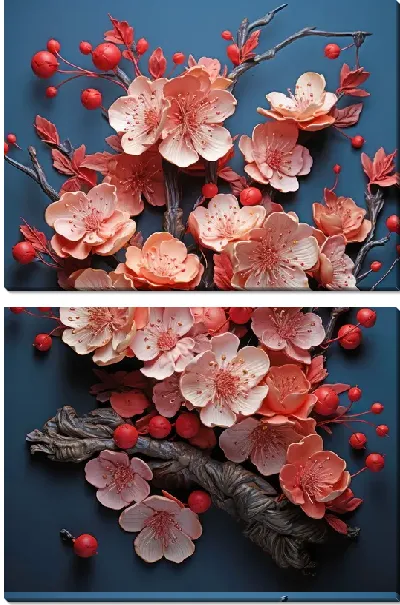 Модульная картина Цветущая сакура №18