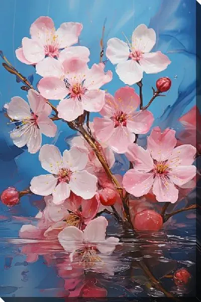 Картина маслом Цветущая сакура №324