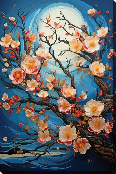 Картина маслом Цветущая сакура №30