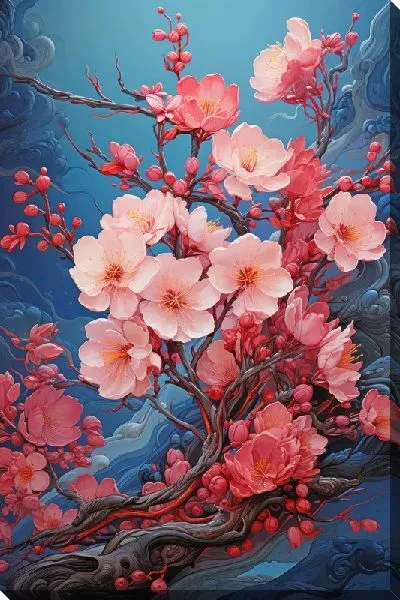 Картина маслом Цветущая сакура №31