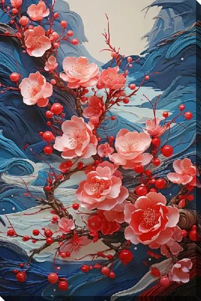 Картина маслом Цветущая сакура №32