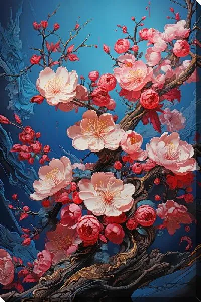 Картина маслом Цветущая сакура №34