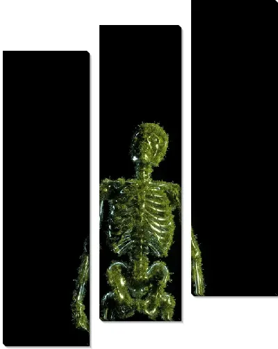 Модульная картина Зеленый скелет
