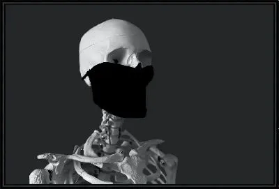 Скелет на сером фоне №5