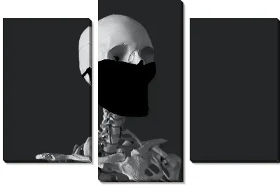 Скелет на сером фоне №5