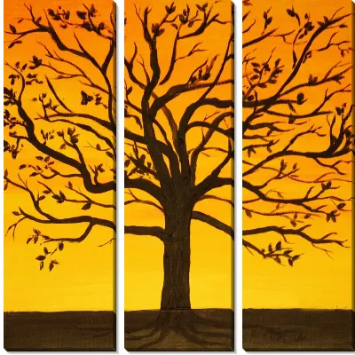 Модульная картина Дерево на закате (Sunset tree)