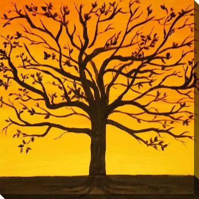 Картина маслом Дерево на закате (Sunset tree)