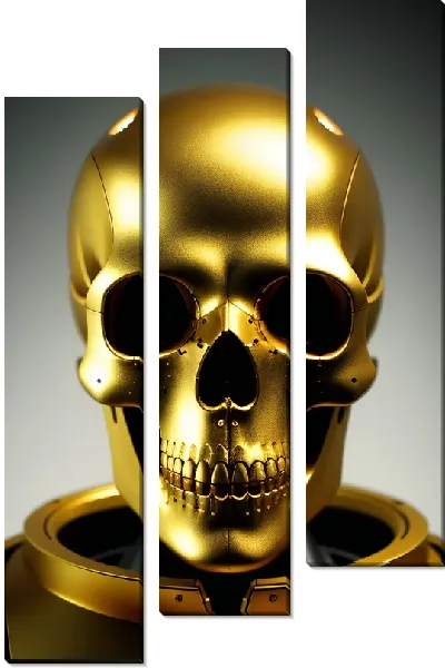 Модульная картина Золотой череп