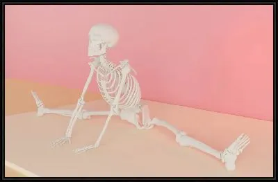 Картина Скелет занимается йогой №2