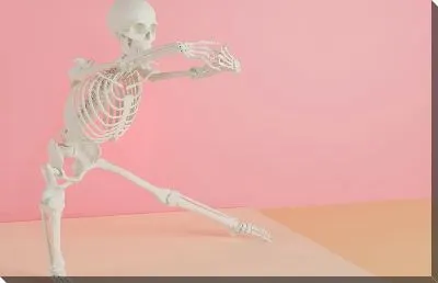 Постер Скелет занимается йогой №3