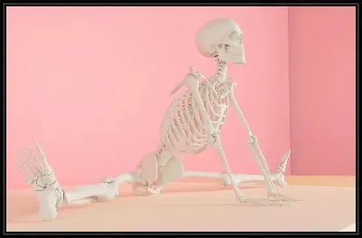 Картина Скелет занимается йогой №4