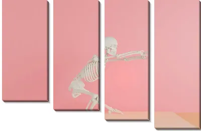 Модульная картина Скелет занимается йогой №6