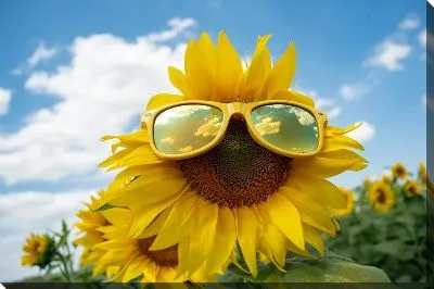 Постер Подсолнух в очках