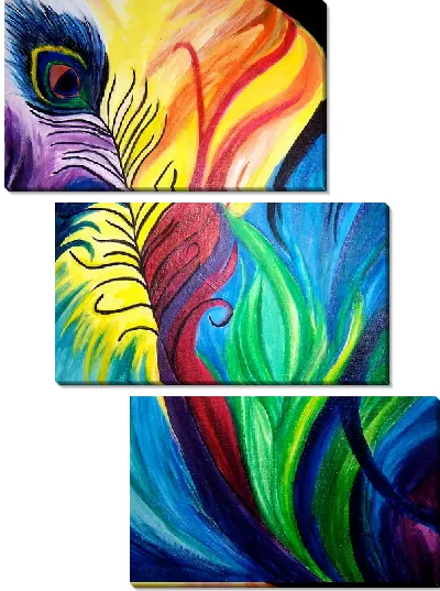 Модульная картина Павлинье перо (Peacock Feather)