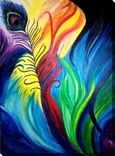 Картина маслом Павлинье перо (Peacock Feather)