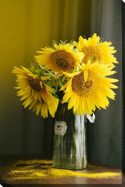 Постер Букет из подсолнухов в вазе